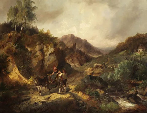 Meno Mühlig, Rocky hilly landscape with figures
