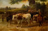 Charles Jones, Cattle at a Stream