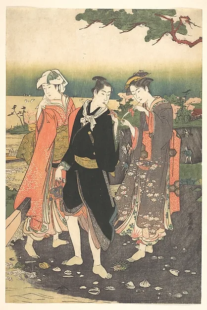 Toyokuni, On Shinagawa Beach at Ebb-Tide