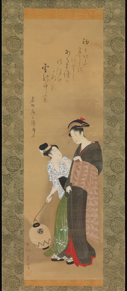 Toyokuni, Woman and Attendant