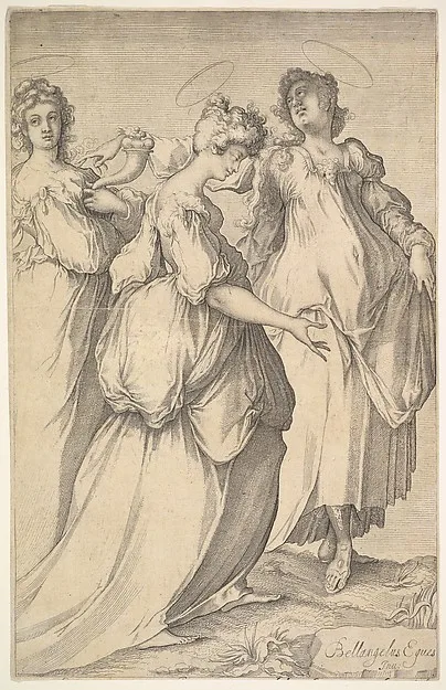Matthäus Merian the Elder, Three Haloed Female Figures