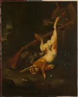 Melchior de Hondecoeter, A Hunter's Bag, with Dead Hare