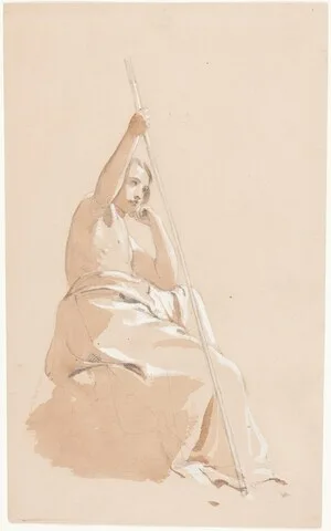 William Etty, Seated Youth with a Staff