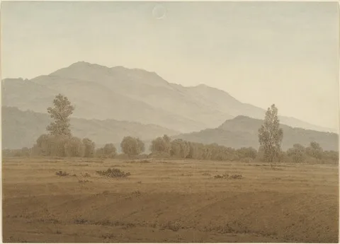 Caspar David Friedrich, New Moon or Solar Eclipse above the Riesengebirge Mountains
