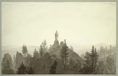 Caspar David Friedrich, Statue of the Madonna in the Mountains