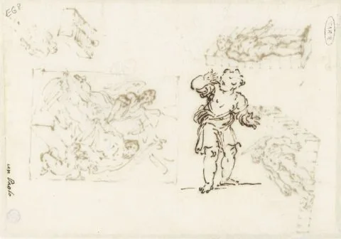 Paolo Veronese, Studies van een liggende naakte mannelijke figuur