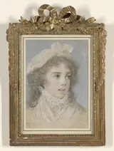 Élisabeth Louise Vigée Le Brun, Yolande Gabrielle Martine (1749-93), duchesse de Polignac (verso: schets van een staande vrouw met sluier)