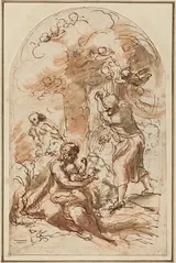Antonio da Correggio, Study for the "Madonna della Scodella" [recto]