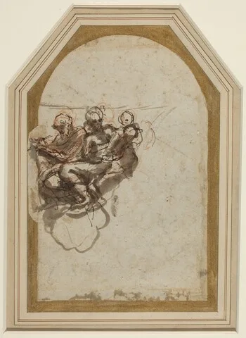 Antonio da Correggio, Saint Matthew and Saint Jerome [verso]