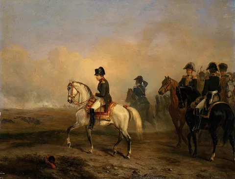Horace Vernet, Emperor Napoleon I and his staff on horseback