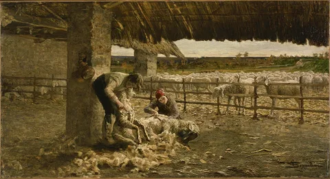Giovanni Segantini, The Sheepshearing