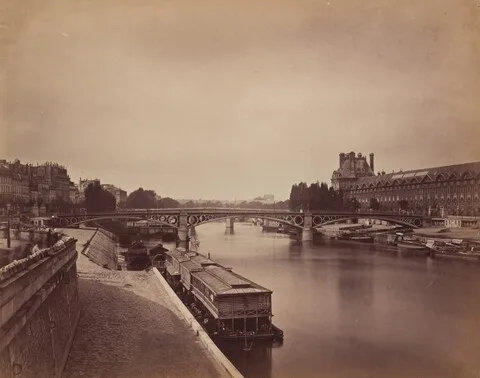 Gustave Le Gray, The Pont du Carrousel, Paris: View to the West from the Pont des Arts