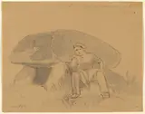 Johan Lundbye, The Artist, Seated in Front of a Dolmen