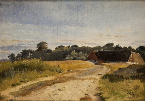 Johan Lundbye, A Croft at Lodskov near Vognserup Manor. Study