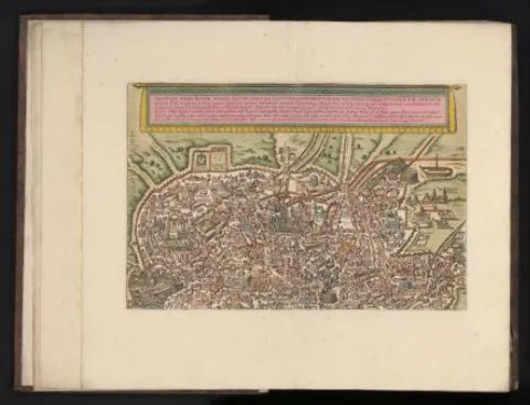 Georg Braun, Gezicht op Rome in vogelvluchtperspectief