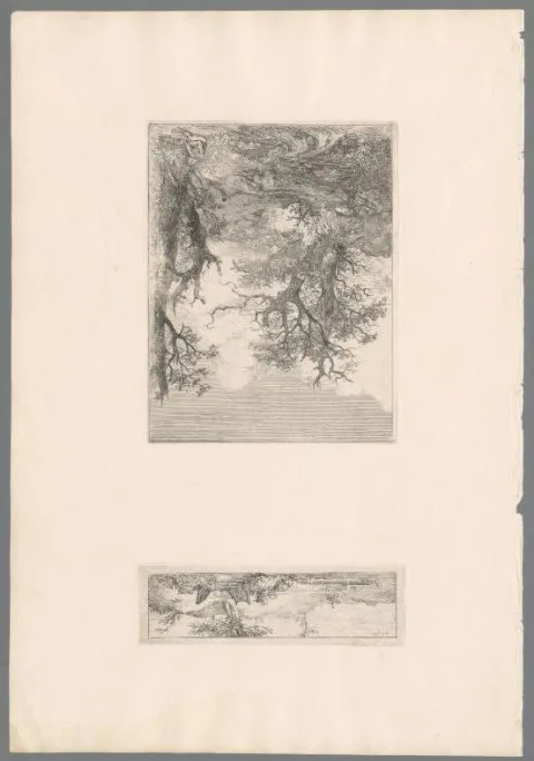 John Crome, Landschap met houten brug en ruiter langs een beek