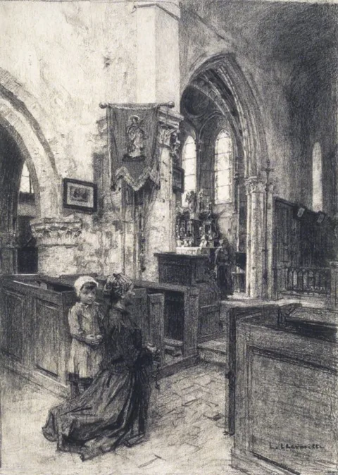 Léon Augustin Lhermitte, The Church of Saint-Eugène (L'Église de Saint-Eugène)