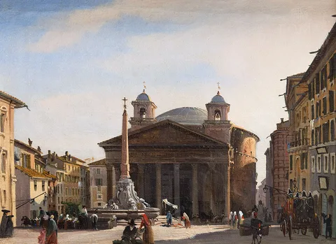 Ippolito Caffi, View of the Pantheon, Rome