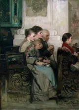 Oscar Wergeland, Service in a German Village Church