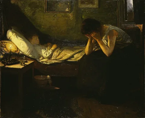Oscar Wergeland, The sick Child