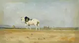 Stanislas Lépine, A Plow Horse in a Field