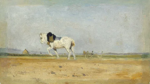 Stanislas Lépine, A Plow Horse in a Field
