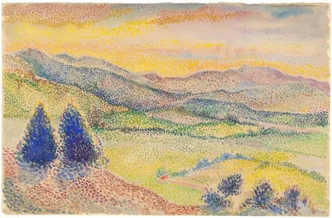 Hippolyte Petitjean, A Broad Valley at Sunset