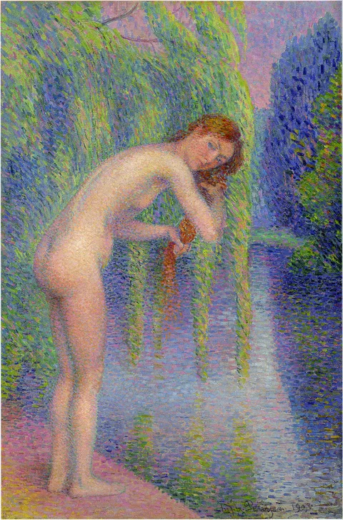 Hippolyte Petitjean, Nude Combing Her Hair
