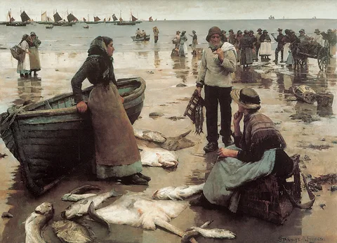 Stanhope Forbes, A Fish Sale on a Cornish Beach