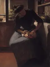 Minerva J. Chapman, Woman Polishing a Kettle
