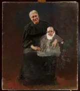 Wacław Szymanowski, Portrait of Michalina Szymanowska née Naimska, artist’s mother with her grandson Wacław