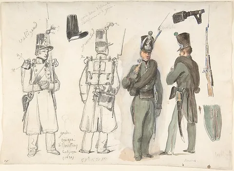 Auguste Raffet, Uniforms of the civil guard in Courtray, Belgium