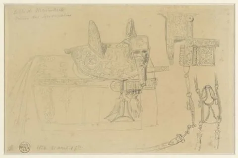 Auguste Raffet, Schetsblad met zadel van Mammeluk en onderdelen