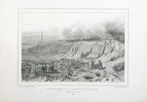 Auguste Raffet, Buiten het afgeschermde hospitaal bij de Citadel van Antwerpen in 1832.
