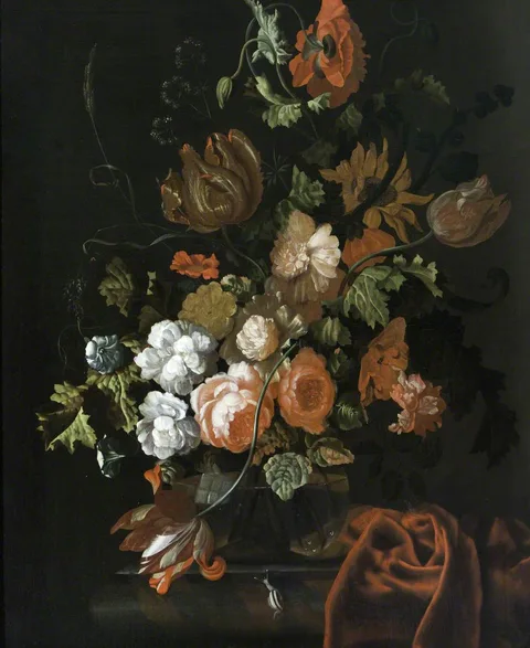 Ernst Stuven, Flowers in a Glass Bowl
