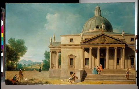 Antonio Visentini, Capriccio with a View of Mereworth Castle, Kent