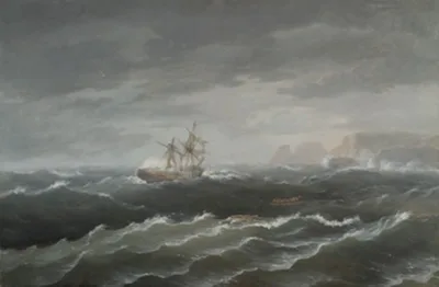 Thomas Birch, Shipwreck near a Rocky Coast