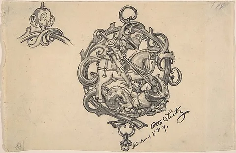 Otto Seitz, Design for a Pendant with St. George and the Dragon