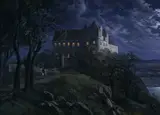 Ernst Ferdinand Oehme, Burg Scharfenberg at Night