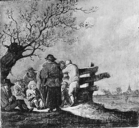 Anthonie van Croos, peasants in landscape
