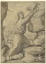 Friedrich von Olivier, The Good Shepherd (recto); Cloud Studies (verso)