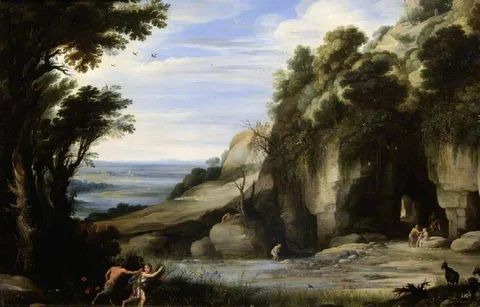 Marten Ryckaert, Landscape with Pan and Syrinx, after Paul Bril