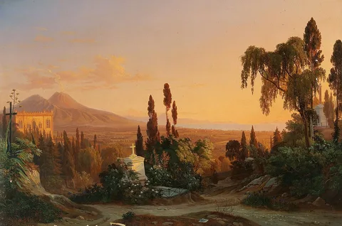 Carl Götzloff, A view of the Gulf of Naples from Posillipo