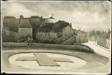 Ernest Peixotto, The castle of Sedan used as a German millitary hospital
