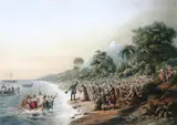 George Baxter, Landing of the Missionaries at Taranaki, New Zealand