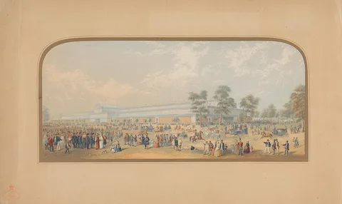 George Baxter, The Great Exhibition: Exterior View from the Southwest