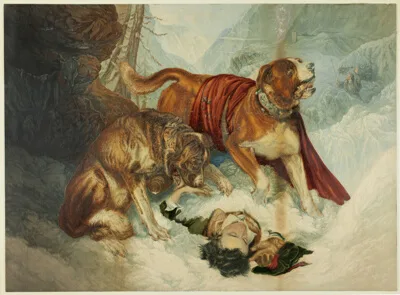 George Baxter, The Dogs of St. Bernard