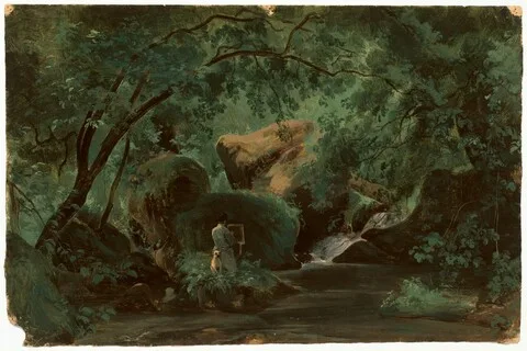 André Giroux, Forest Interior with a Painter, Civita Castellana