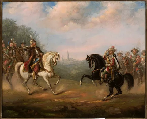 Feliks Sypniewski, King John III Sobieski meets emperor Leopold at Vienna