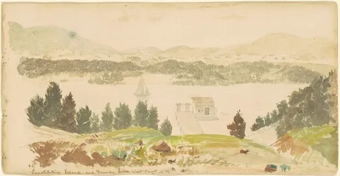 Seth Eastman, Constitution Island and Foundry from West Point, New York